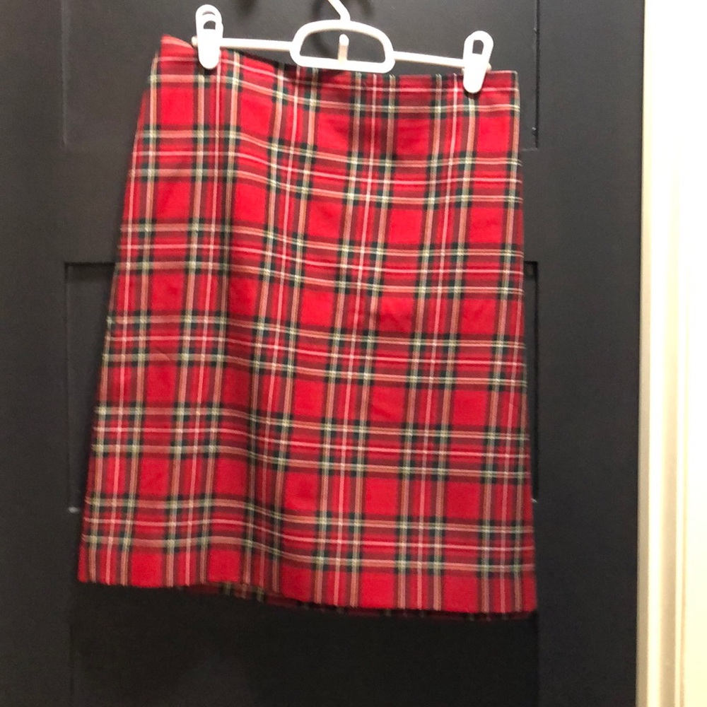Red and Black Plaid Tartan Talbots Skirt Size 10